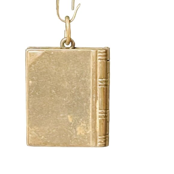 Vintage Silver Locket Book Pendant Necklace Floral Design Jewelry - Picture 10 of 10